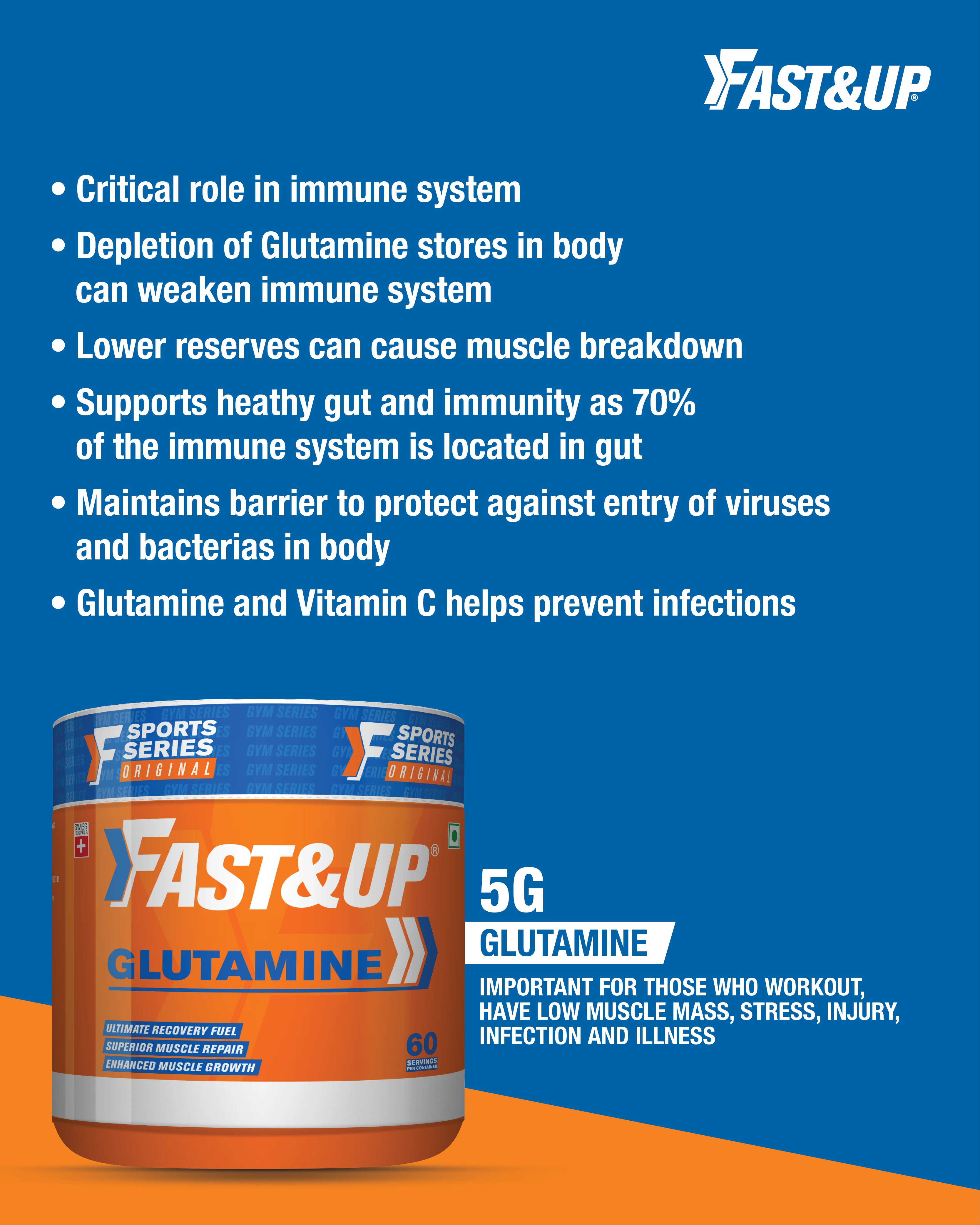 Fast&up Glutamine Supplements for Immunity