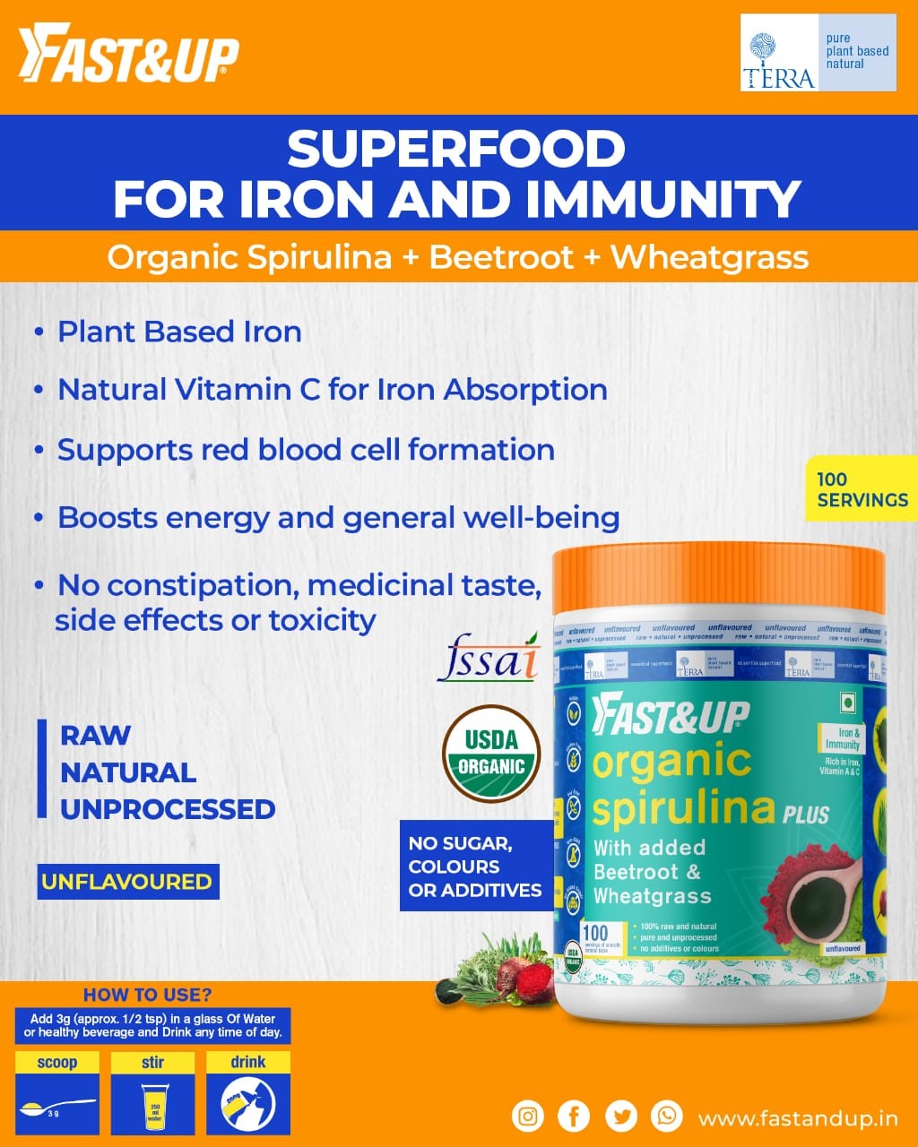 Fast&up Spirulina Powder Health Benefits